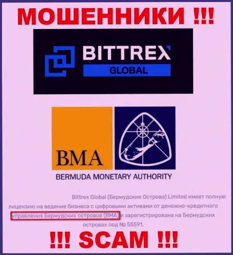 И организация Bittrex Global и ее регулятор - Bermuda Monetary Authority (BMA), являются мошенниками