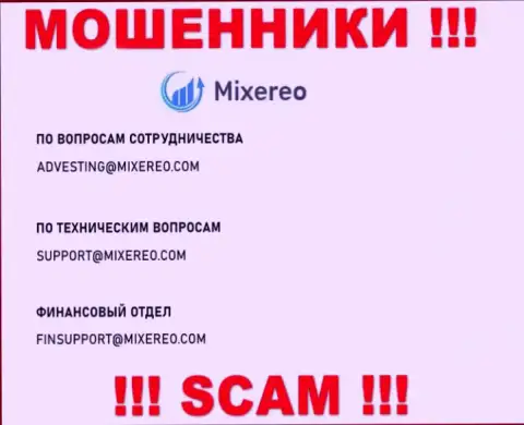 На е-мейл Mixereo Com писать не стоит - это наглые аферисты !!!