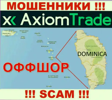 Axiom Trade намеренно скрываются в оффшоре на территории Commonwealth of Dominica, internet-шулера