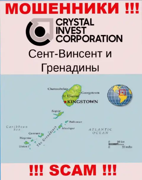 St. Vincent and the Grenadines - это официальное место регистрации организации TheCrystalCorp Com