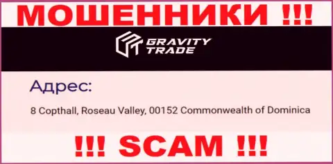 IBC 00018 8 Copthall, Roseau Valley, 00152 Commonwealth of Dominica - это оффшорный адрес регистрации Gravity Trade, расположенный на информационном сервисе указанных мошенников