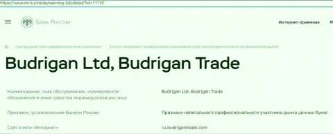 Мошенники Budrigan Ltd загремели в черный список Центробанка Российской Федерации