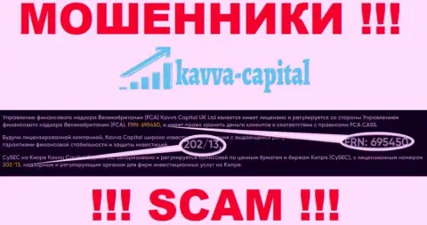 Вы не выведете деньги из компании Kavva Capital Com, даже узнав их номер лицензии на осуществление деятельности с официального сайта