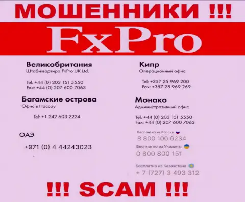 Будьте очень внимательны, Вас могут облапошить интернет-мошенники из конторы FxPro, которые звонят с различных номеров телефонов
