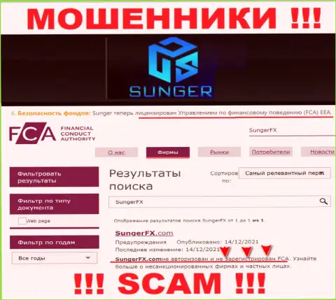 Очень опасно совместно работать с internet мошенниками SungerFX, т.к. у них нет регулятора
