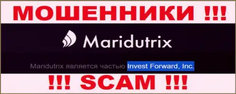 Организация Maridutrix Com находится под крышей конторы Invest Forward, Inc.