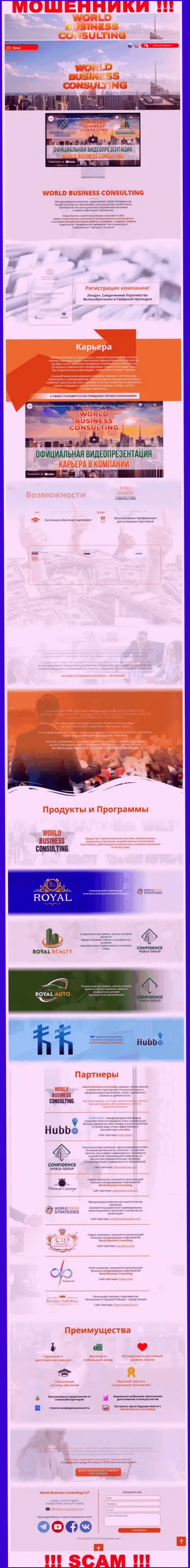 Веб-сайт мошенников WBC Corporation