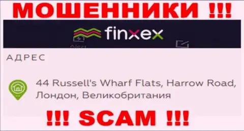 Finxex - это МАХИНАТОРЫFinxexСкрываются в оффшоре по адресу 44 Russell's Wharf Flats, Harrow Road, London, UK