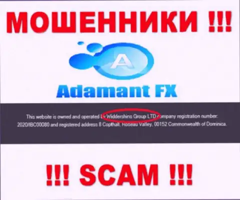 Сведения о юридическом лице AdamantFX Io на их официальном информационном портале имеются - это Widdershins Group Ltd