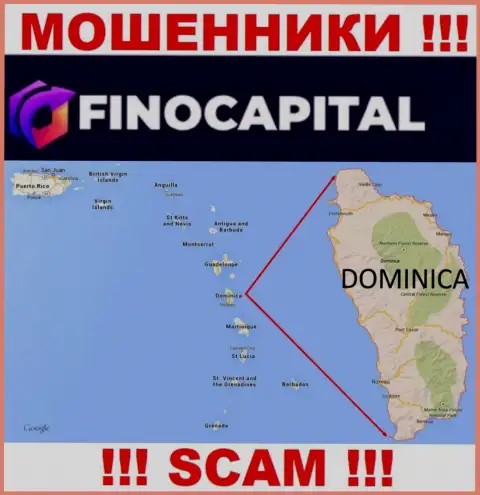 Юридическое место базирования Фино Капитал на территории - Dominica