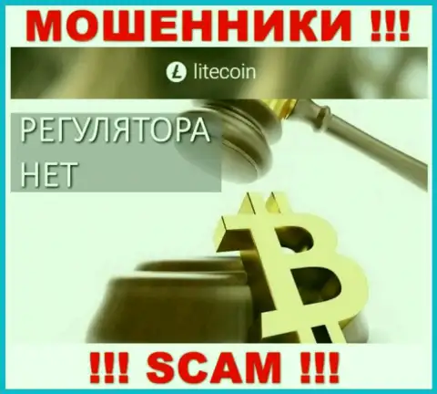 На сайте мошенников LiteCoin Вы не найдете информации о регуляторе, его просто НЕТ !!!
