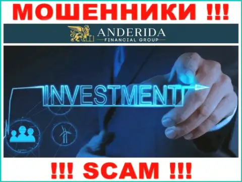 Anderida Group жульничают, предоставляя мошеннические услуги в сфере Инвестиции