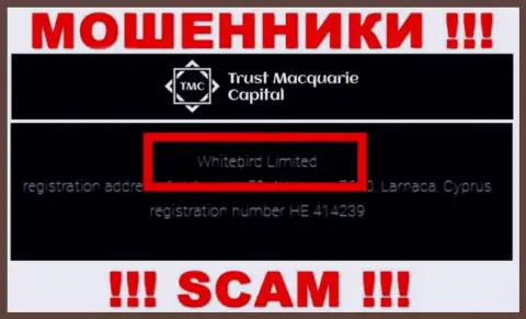 На официальном web-портале Trust M Capital говорится, что указанной конторой владеет Whitebird Limited