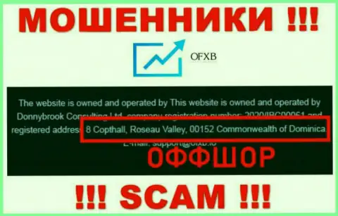Контора OFXB пишет на web-портале, что находятся они в оффшоре, по адресу - 8 Copthall, Roseau Valley, 00152 Commonwealth of Dominica