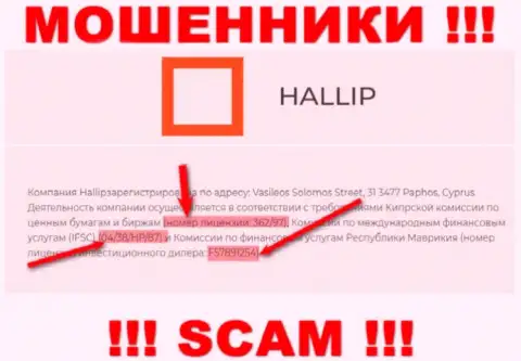 Не сотрудничайте с мошенниками Халлип - наличием номера лицензии на осуществление деятельности, на сайте, заманивают людей