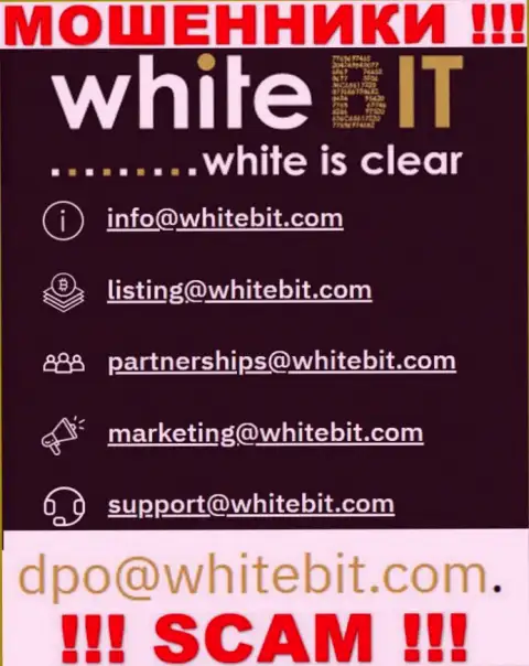 Лучше избегать любых общений с internet-разводилами WhiteBit, даже через их e-mail
