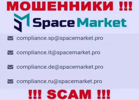 На адрес электронного ящика, указанный на онлайн-сервисе ворюг SpaceMarket, писать письма довольно рискованно - это ЖУЛИКИ !!!