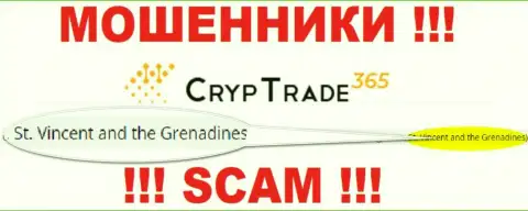 На интернет-сервисе CrypTrade 365 сказано, что они находятся в оффшоре на территории Сент-Винсент и Гренадины