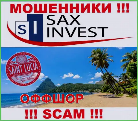 Поскольку Сакс Инвест расположились на территории Сент-Люсия, отжатые вложенные деньги от них не вернуть