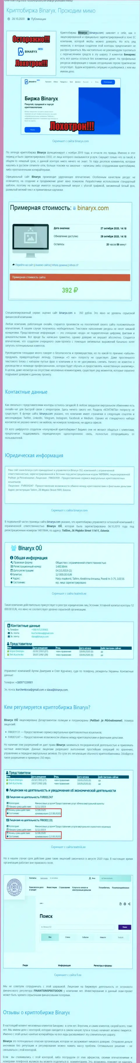 Binaryx Com - это МОШЕННИКИ !!! Прикарманивание денежных активов гарантируют (обзор компании)