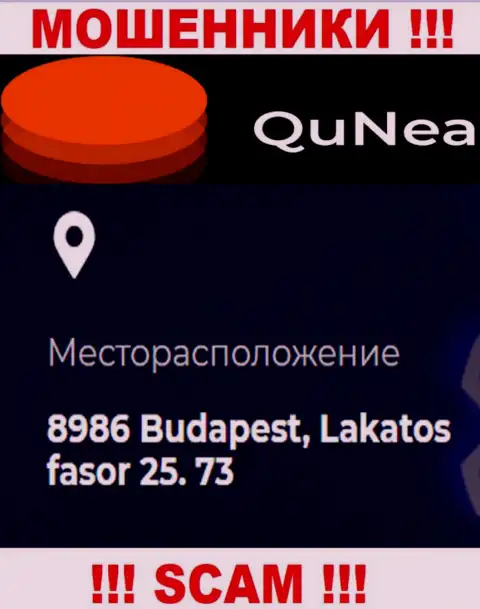QuNea Com - это ненадежная компания, адрес регистрации на web-сайте размещает фиктивный