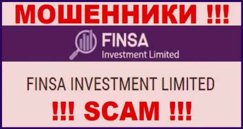 Finsa Investment Limited - юридическое лицо internet-мошенников контора Finsa Investment Limited