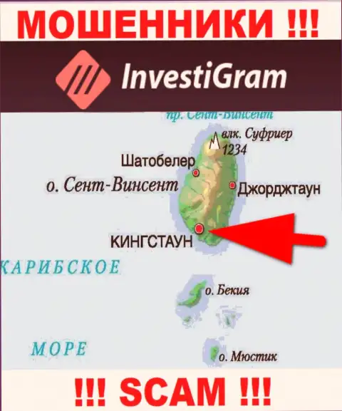 На своем интернет-портале InvestiGram написали, что зарегистрированы они на территории - Kingstown, St. Vincent and the Grenadines