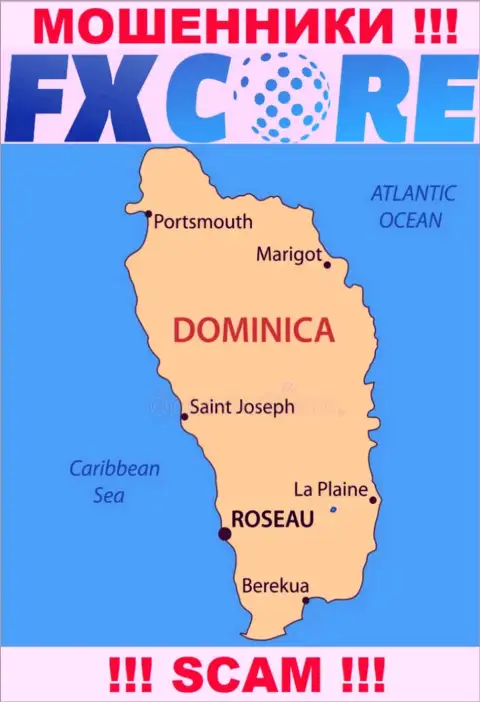 ФХКор Трейд - это мошенники, их адрес регистрации на территории Commonwealth of Dominica