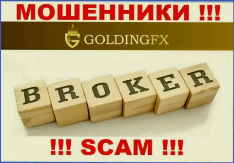Брокер - это конкретно то, чем промышляют махинаторы Golding FX