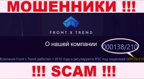 Хоть FrontXTrend Com и предоставляют на сайте лицензионный документ, помните - они в любом случае МОШЕННИКИ !!!