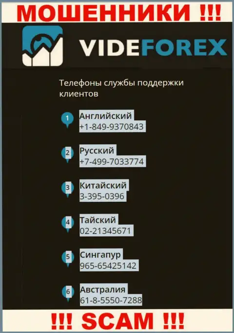В арсенале у internet-мошенников из конторы VideForex припасен не один номер