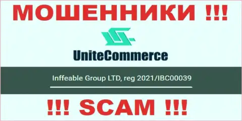 Inffeable Group LTD интернет мошенников ЮнитКоммерс Ворлд зарегистрировано под вот этим номером регистрации - 2021/IBC00039