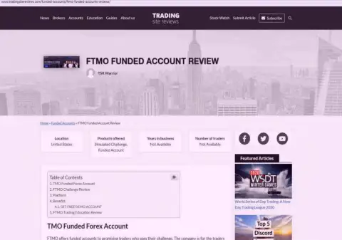 Обзор мошеннических комбинаций ФТМО, позаимствованный на одном из сайтов-отзовиков