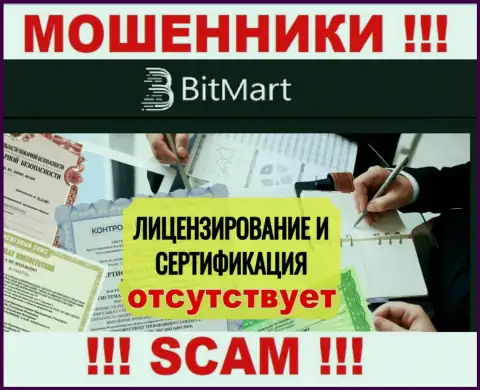 В связи с тем, что у компании BitMart нет лицензии, совместно работать с ними опасно - МОШЕННИКИ !!!