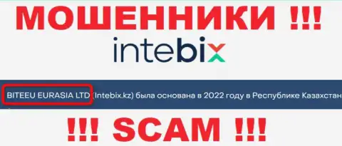 Свое юр. лицо компания Intebix Kz не скрывает - это BITEEU EURASIA Ltd