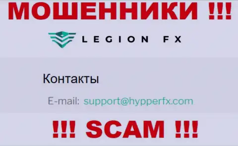 Адрес электронной почты мошенников HypperFX Com - сведения с web-сайта организации