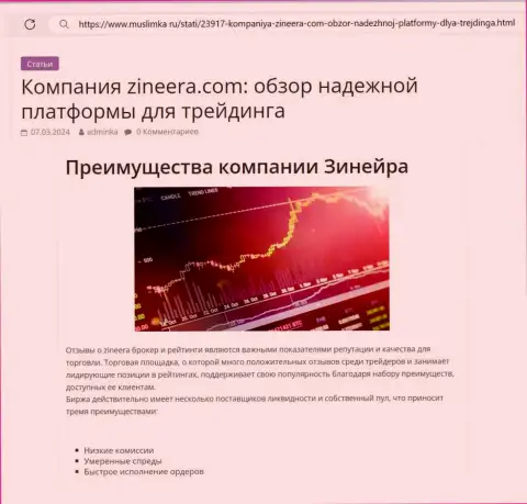 Преимущества криптовалютной организации Zinnera Com перечислены в публикации на информационном портале muslimka ru
