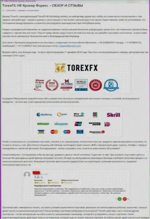 О вложенных в организацию TorexFX Com средствах можете забыть, отжимают все до последнего рубля (обзор)